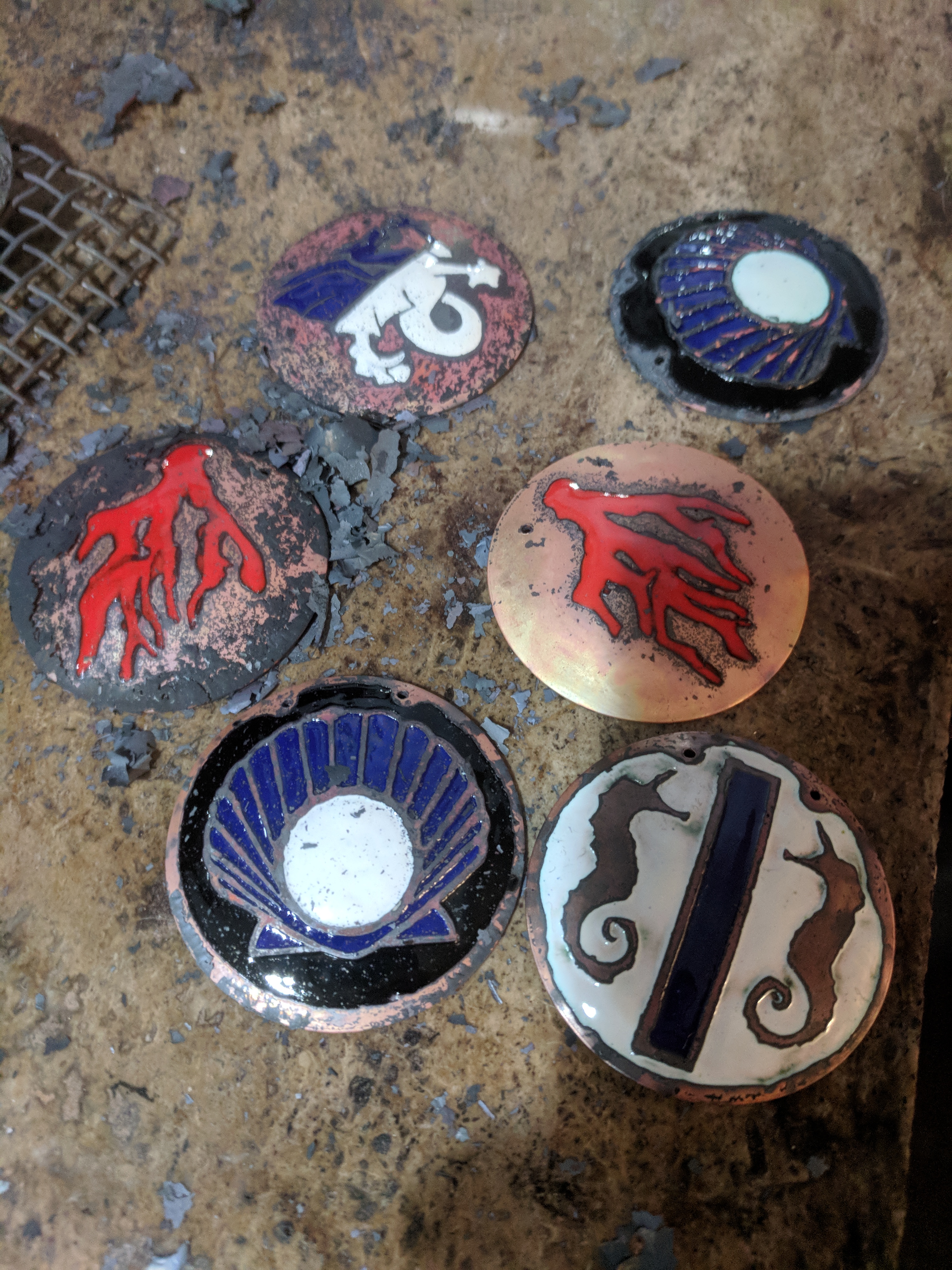 Award medallions after firing and cooling